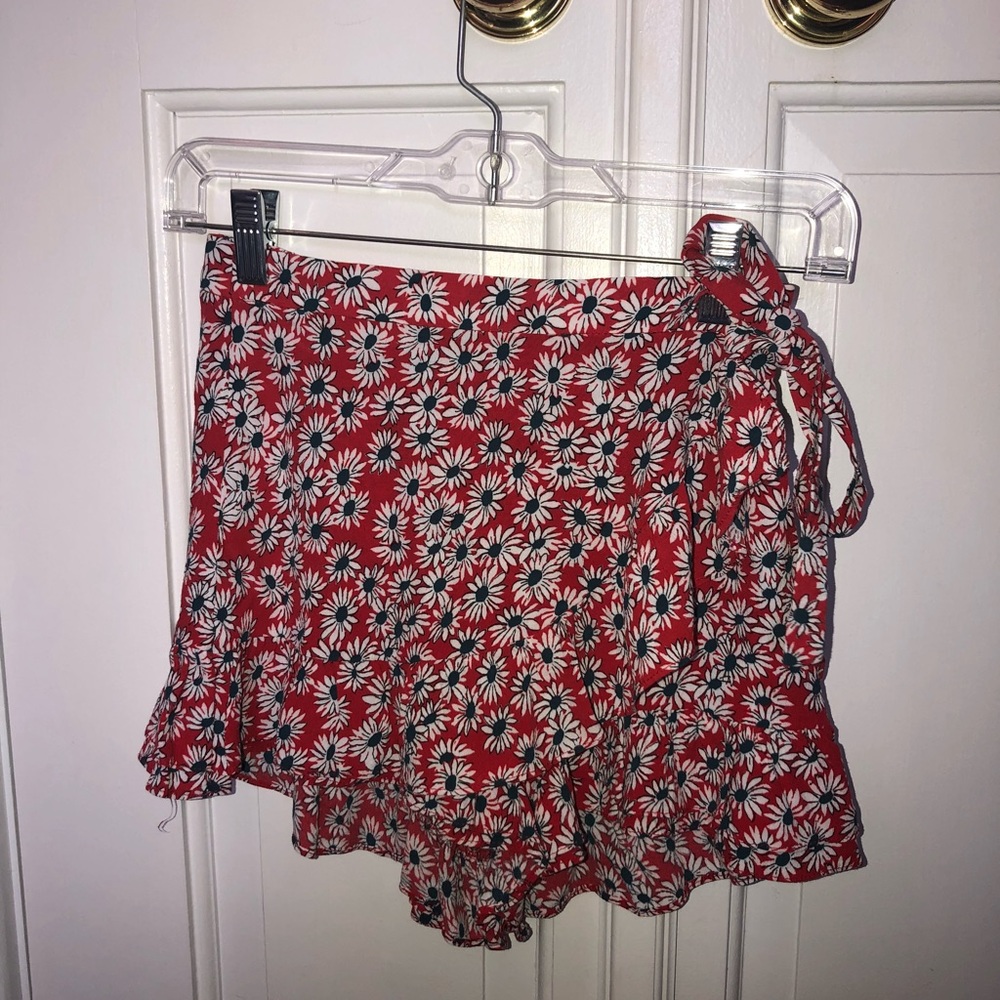 Zara Floral Tie Wrap Skort